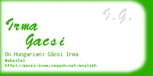 irma gacsi business card
